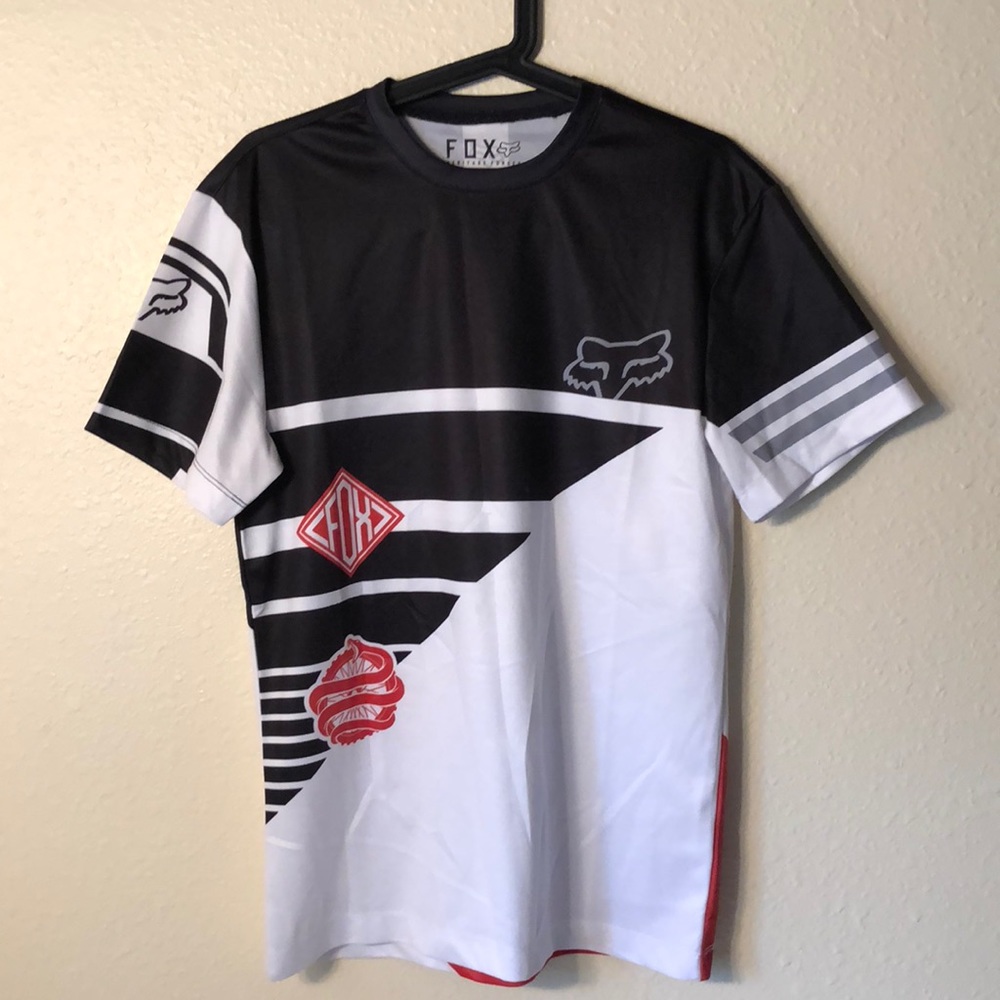 Fox brand motocross short sleeve in red